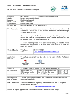 NHS Lanarkshire - Vacancy - NHS Scotland Recruitment
