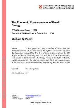 The Economic Consequences of Brexit