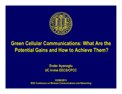 TP4: Green Cellular Communications: What Are the Potential Gains
