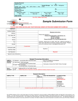 PCL Sample Submission Form - Particle Characterization
