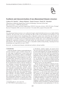 Synthesis and characterization of one-dimensional