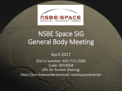 April 2017 - NSBE Space SIG