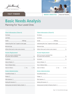 Basic Needs Analysis