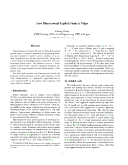 Low Dimensional Explicit Feature Maps