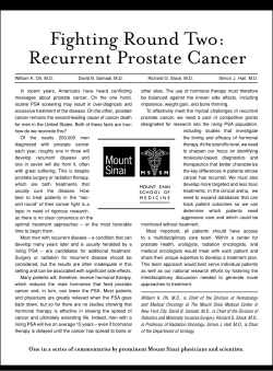 Fighting Round Two: Recurrent Prostate Cancer
