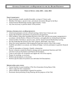 TNGSDC Board Position Descriptions