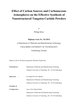 Effect of Carbon Sources and Carbonaceous Atmospheres on the
