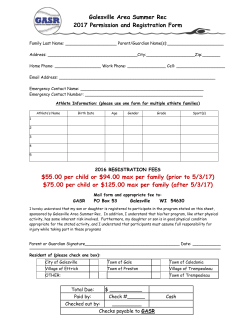 2017 Registration Packet - Galesville Area Summer Rec