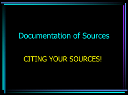 Documentation of Sources