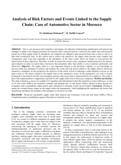 Analysis of Risk Factors and Events Linked to the Supply Chain