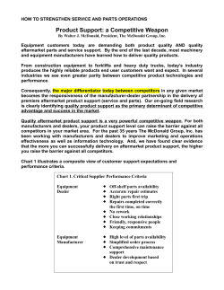 Product Support as a Barrier to Entry