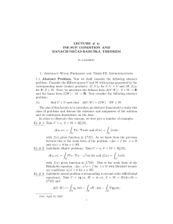 LECTURE # 4: INF-SUP CONDITION AND BANACH