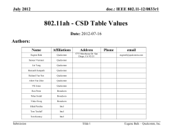 12/833r1 CSD Table Values