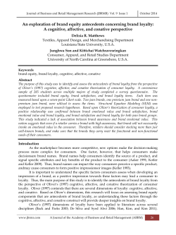 An exploration of brand equity antecedents concerning brand