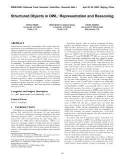 Structured Objects in OWL: Representation and Reasoning