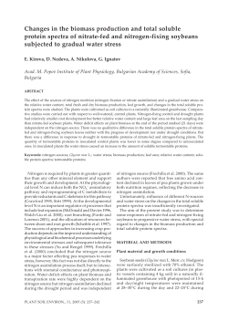 Changes in the biomass production and total soluble protein spectra