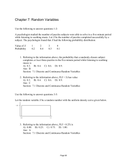 Chapter 7: Random Variables