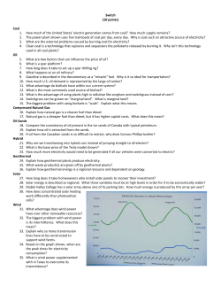 Switch (10 points) Coal How much of the United States` electric
