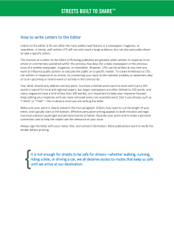 Sample Letters to the Editor