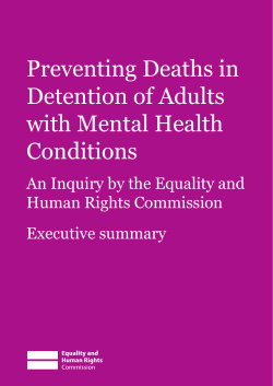Preventing Deaths in Detention of Adults with Mental Health