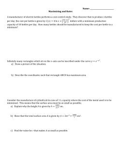 Maximizing and Related Rates