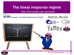 The linear response regime