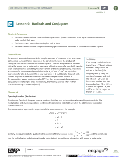Algebra II Module 1, Topic A, Lesson 9: Teacher Version