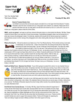 Term Two, Number Eight Tēnā Koutou Whānau, Thursday 25th May