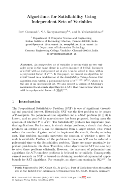Algorithms for Satisfiability Using Independent Sets of Variables