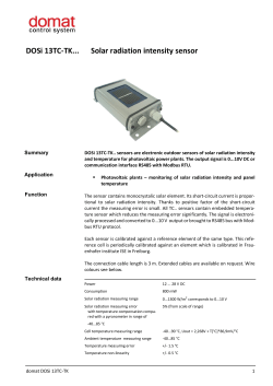 DOSi 13TC-TK... Solar radiation intensity sensor