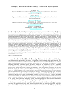 Managing Short-Lifecycle Technology Products for Agere Systems