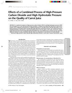 Effects of a Combined Process of High‐Pressure Carbon Dioxide