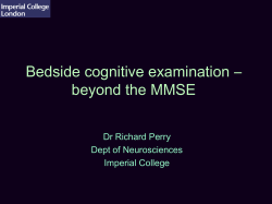 Bedside cognitive examination – beyond the MMSE