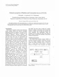 Dielectric properties of Bamboo and Canna plants leaves at