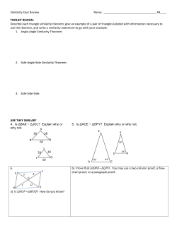 Similarity Quiz Review Name: A#____ TOOLKIT REVIEW: Describe