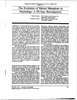 The Evolution of Mental Metaphors in Psychology