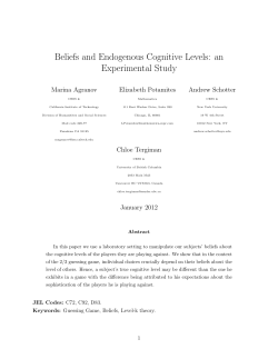 Beliefs and Endogenous Cognitive Levels