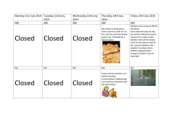 Monday 21st July 2014 Tuesday 22nd July 2014 Wednesday 23rd