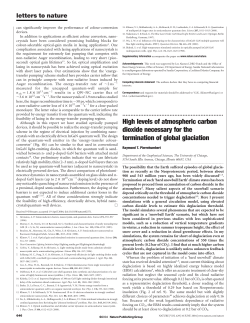 High levels of atmospheric carbon dioxide necessary