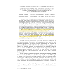 Listeners Cognitive And Affective - Accent