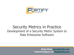 Development of a Security Metric System to