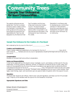 Community Trees: Sample Tree Ordinances for Iowa Communities