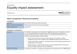 Planning and reporting