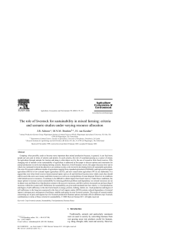 The role of livestock for sustainability in mixed farming: criteria and