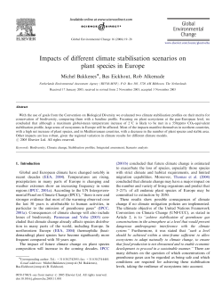Impacts of different climate stabilisation scenarios on plant