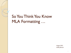 9. MLA Manuscript Format