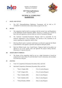 Badminton - Department of Education