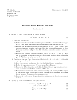 Advanced Finite Element Methods