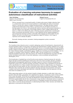Evaluation of a learning outcomes taxonomy to