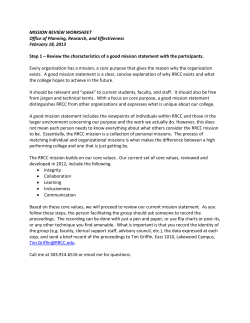 MISSION REVIEW WORKSHEET Office of Planning, Research, and